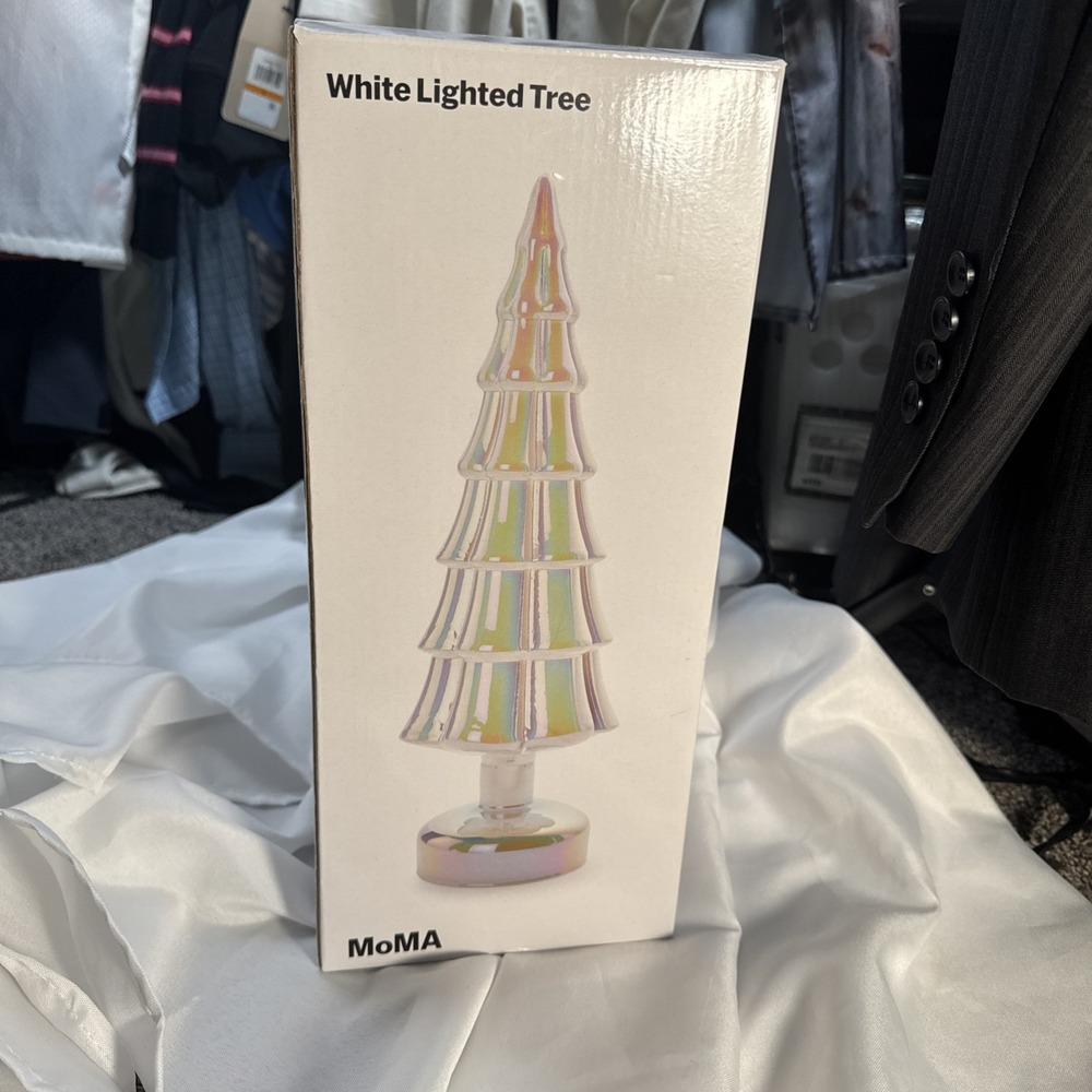 MoMA White Lighted Tree 13" New Museum Of Modern Art Christmas Holiday